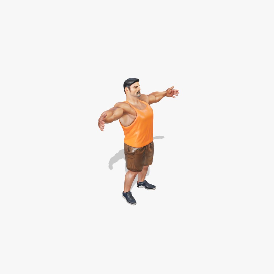 Orange Tank Athlete model pack